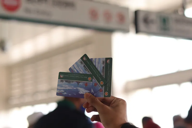 The Dhaka Metro MRT Pass — single-journey tickets come from the machines or the counter