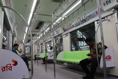 Inside a train — eating and drinking are not allowed