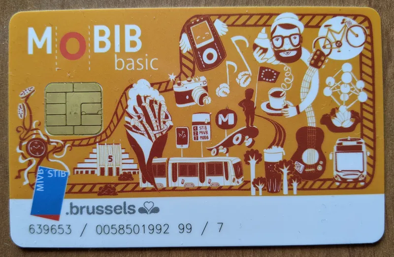 The MOBIB Basic card — anonymous, and the card that Brupass 10-journey and day tickets are loaded onto.