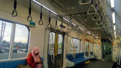 Inside a train — priority seating and queueing rules are strictly signposted