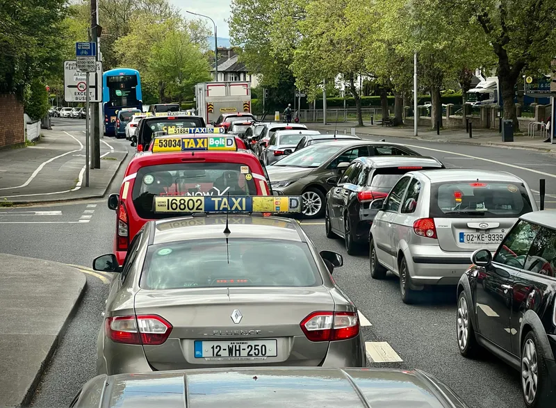 Only cars carrying the yellow roof sign can be hailed. Each sign is printed with the vehicle's licence number, and cars branded Bolt or FREE NOW are the same licensed taxis.