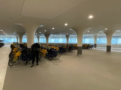OV-fiets bikes in the underground garage in front of Amsterdam Centraal - a station facility, not a street-side service. From €4.80 for 24 hours, but renting one needs a personal OV-chipkaart.