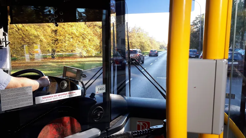 The notice on the driver's cab: "the driver does not sell the tickets". If you boarded without one, use the machine inside.