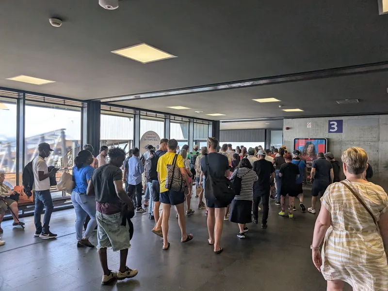 Dock 3 at Cais do Sodre. The waiting halls are numbered - check which one serves your destination before you walk through.
