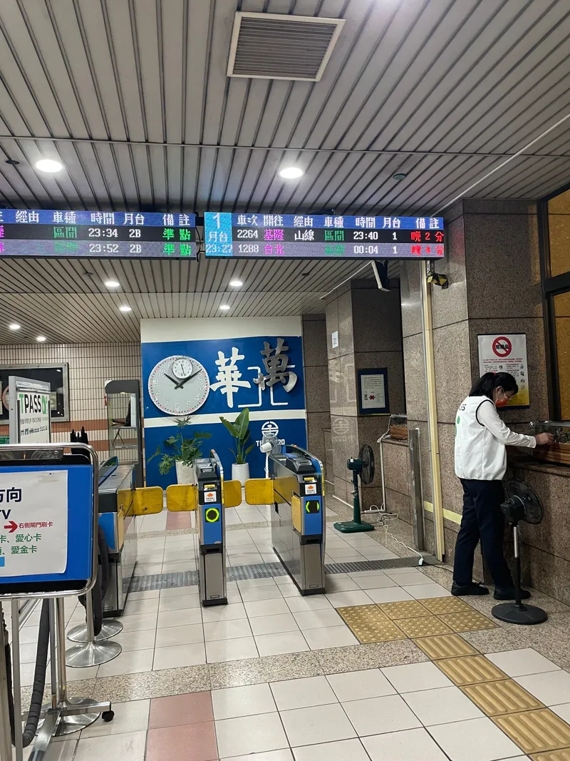 TRA fare gates at Wanhua Station — for local trains you just tap your EasyCard and walk through