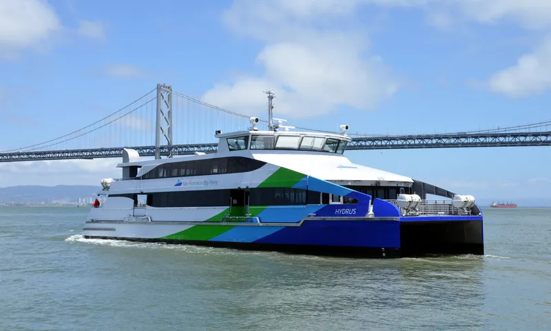 A San Francisco Bay Ferry vessel, the Hydrus — the operator's name runs along the hull